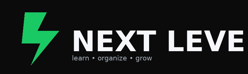 Next Level logo with green lightning